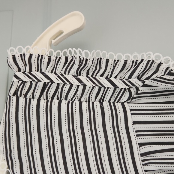 Loft, Woman's, Sz XXSP, 2 BL Stripes & Dashes; Short Sleeve w wh Circles - Picture 7 of 9